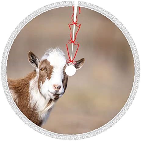 Životinjska koza tiskati božićnu suknju sa tasselom 48 zadebljajući Xmas Tree suknje Xmas Dekoracije