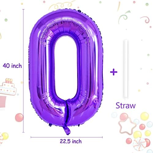 40-inčni ljubičasti broj 4 Balon, veličina Digitalna folija Mylar Helium baloni za rođendanski zabava Godišnjica