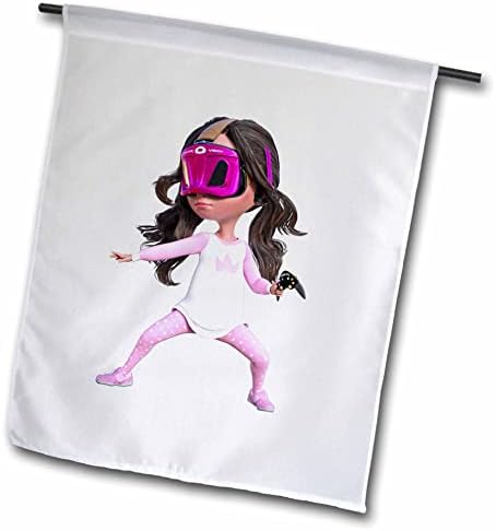 3drose Boehm Graphics Cartoon-virtuelna djevojka koja koristi interaktivne naočare-zastave
