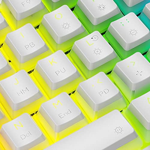 Tezarre TK61 60% mehanička tastatura za igre sa PBT tasterima za puding, 61 tasteri RGB pozadinskim osvetljenjem žičane USB tastature računara pune tastere programabilna Bela