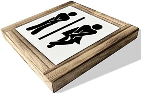 Znak drveta ploča, kutija Drveni plakes Decor Dekor 5,9 × 5,9 × 0,7 × 5,9 × 0,7 × 5,9 × 0,7 inča, kupatilo