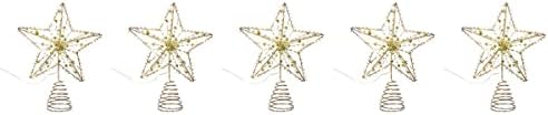 Galpada Božićne ukrase 5 kom božićno drvcu svjetiljka ukrasni topper lagano željezo za obrt Xmas TEXPER dekor