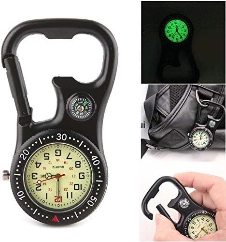 Sjydq Rock Penjanje karabineru Svjetlosni sat Sažetak Otvor za čišćenje Compass Otvarač za boce analogni displej