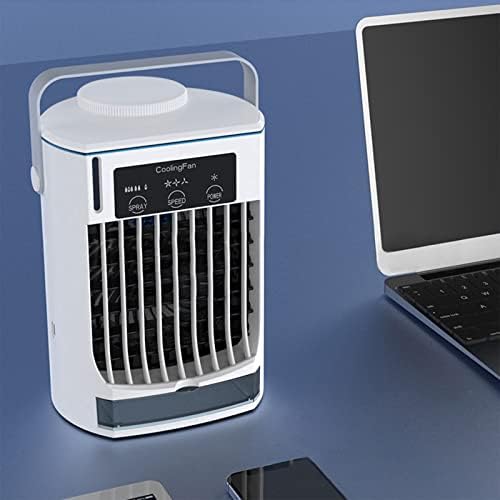 Prijenosni klima uređaj, USB punjenje Isparivačkom hladnjaku zraka u 3 brzine, mini lični klima uređaj ventilator i ovlaživač s ručkom za kućnu spavaću sobu