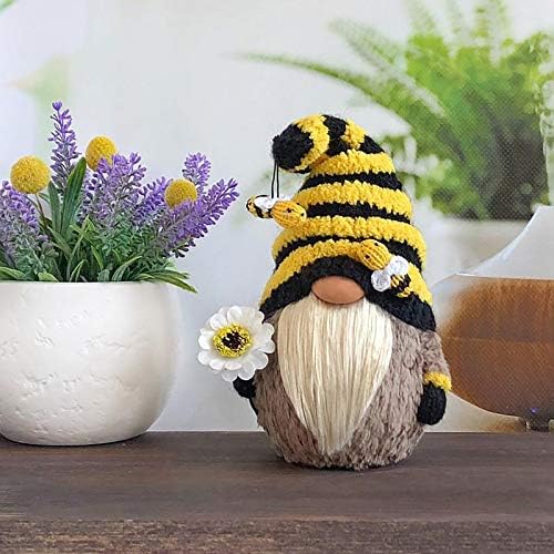 iYBWZH Bumbar plišani patuljak-prugasta pčelinja lutka patuljak Kućni dekor švedski ručno rađeni Tomte Nisse