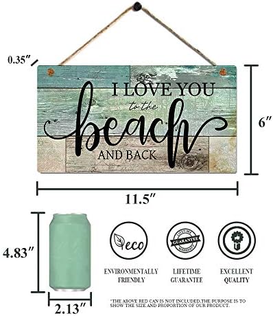 Znakovi za dekorstva na plaži Volim vas do plaže i natrag plake za temu na plaži Zidno umjetničko uređenje za 11,5x6 inča