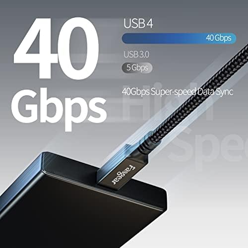 FASGEAR USB 4 kabel 3ft, 40Gbps USB C u tipa C podatkovni kabel 100W Brzi punjenje Jedan prikaz