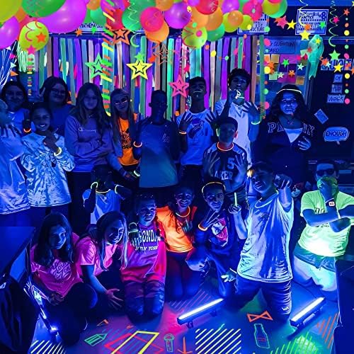 1SET Neon papir GARLAND UV Blacklight Reactive Svjetlosna traka Glow u tamnom balonom za zabavu za neonsku zabavu UV Glow Party Crnog laganog reaktivnog uređenja