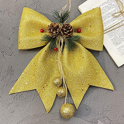 Ornament sa borovima lukovi božićni lukovi orah ručni luk ukrasni bowknot vijenac božićno svjetlucavo drvo xmas