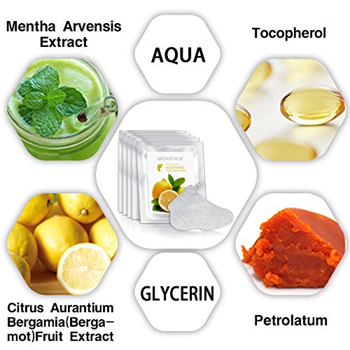 MOND'SUB 5 pari prirodni limun & Mint hidratantne maske za stopala za suhu kožu sa bogatim vitaminom