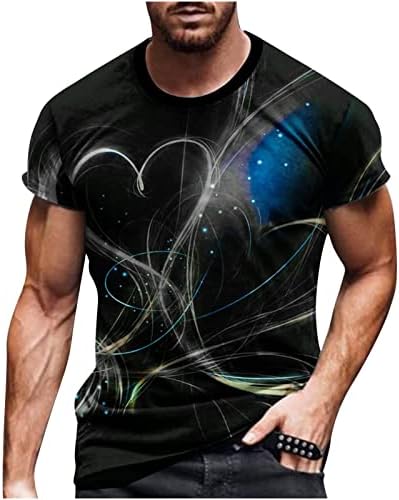 Muškarci 3D digitalni tisak Thirt Ljeto kratki rukav modne majice Ležerne prilike Crew Majice