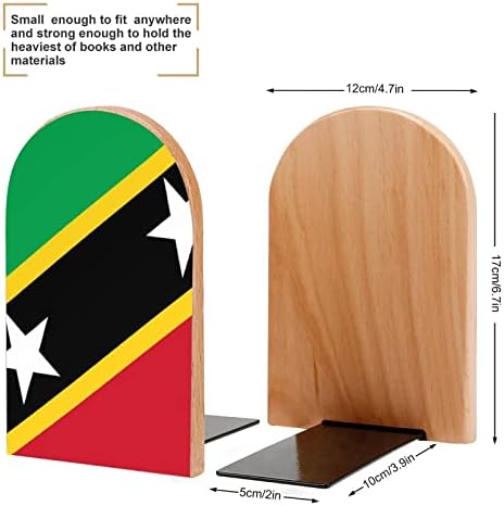 Saint Kitts i Nevis Zastava veliki drveni držači za knjige Moderna dekorativna polica za knjige stoper stol držači polica Set od 2
