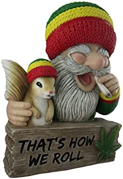 World of Wonders High Rollers Rasta Gnome Sign i 420 Home Decor i Rastafari Smoking Gnome Wall Decor-8