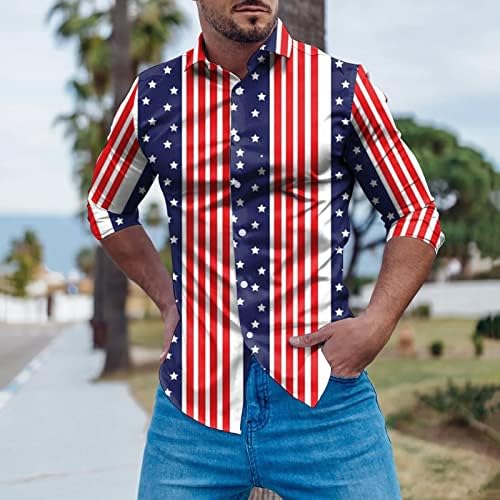 ZDDO muške majice, gumb dolje američko prugasto plaćeno s dugim rukavima u ulici Modni dizajnerski