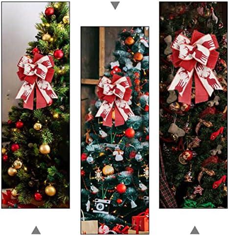 HOMOYOYO 3PCS ornament za krastavca za jute Garland Viseći DIY zatvoreni stil Streemer Shop Treetop Topper Reindeer Dekorativni lukovi ukrašavanja vijenca Cvijet ukrasa