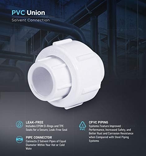 Srednji ventil PVC spojna cijev za spajanje 1/2 priključci rastvarača Bijela Plastika