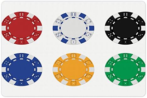 Lunarable Poker turnir pet Mat za hranu i vodu, grupa jarke boje kazino čips realno tokena Set sliku,