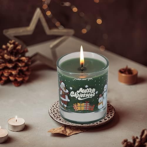 Božić mirisna svijeća poklon, 8 oz aromaterapija svijeće, Cedar sa ukusom stakla svijeće, Božić stranka,