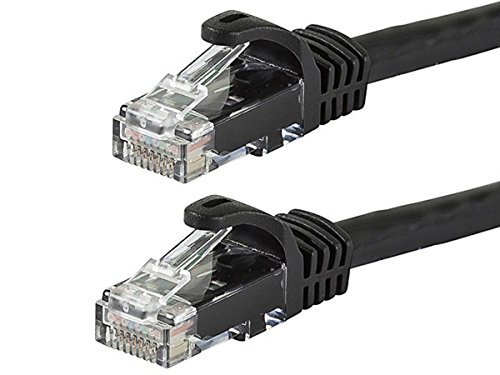 Monoprice Flexboot Cat6 Ethernet Patch kabl - mrežni Internet kabl - RJ45, nasukani, 550Mhz, UTP, čista gola bakrena žica, 24awg, 10ft, Crna