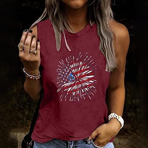 Patriotski tenk za žene 4. srpnja Košulje sa klasičnim američkim zvijezdama Americana i prugama majica bez rukava ženske vrhove