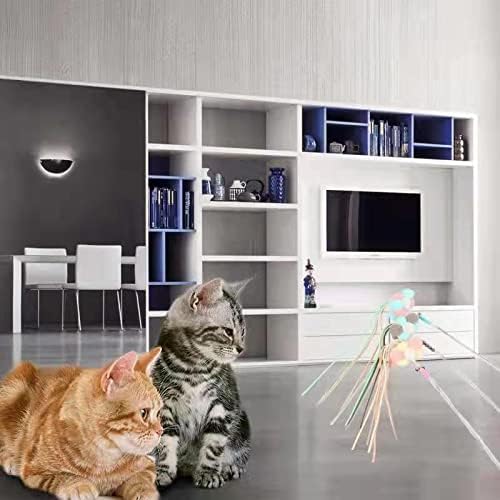 Kgrapet interaktivne mačke, bajkoviti mačka smiješna palica sa vrpcama kuglice i zvona za mačke vježbaju, mačke štapiću, igračke za unutrašnje mačke