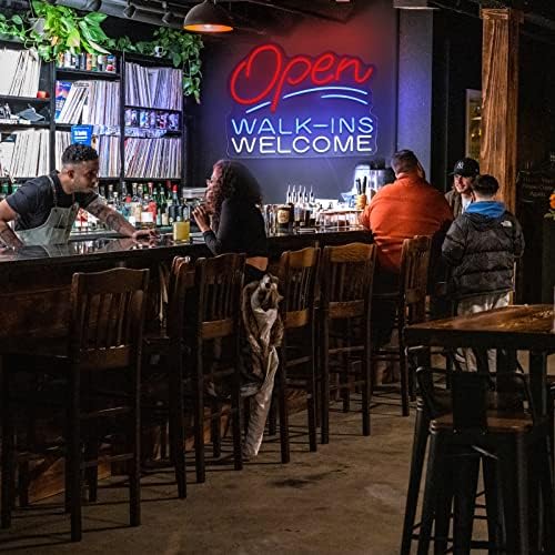 Vinray veliki otvoreni hod INS WELCOM neonski znak, Led neonska otvorena svjetla za bar Club pub znak i znak