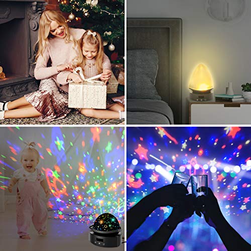 Moredig noćno svjetlo za djecu, Baby Night Light projektor 360 stepeni rotirajuće svjetlo u 8 boja