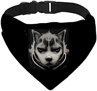 Husky Dog Angry Face Pet Bandana ovratnik - grafički ovratnik za šal - životinjski print Dog Bandana