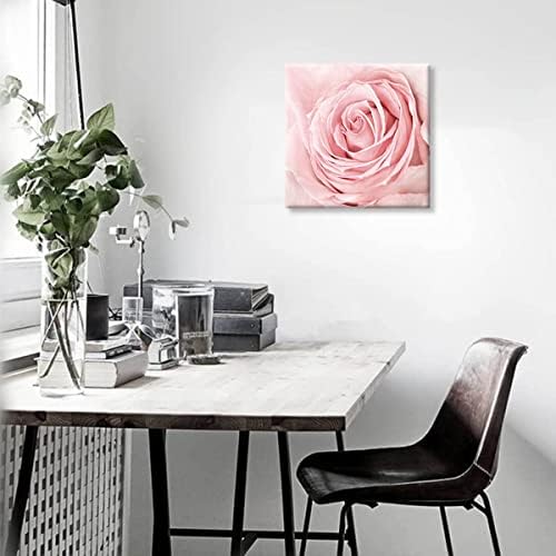 Pink office Decor-Pink Rose Close Up Canvas Wall Art rumenilo Pink Room Decor estetska svijetlo