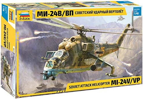 Zvezda 530004823 1:48 MIL Mi-24V/VP borbeni helikopter, Model, plastični komplet za montažu, detaljna