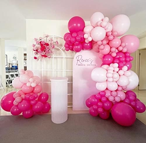 145pcs Pink Balloon Garland Arch Kit sa 18/12/10 / 5INCH vruće ružičasti baloni za ružice za žene djevojke