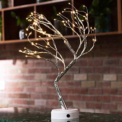 Qunlight nadograđena bakarna žica grana drveća dekorativna bez grijanja,USB&baterija,20inch 108 topla bijela