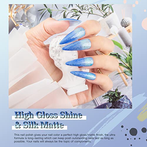 Aubss Gel lak za nokte koji mijenja boju, 1 kom 15 ml Sparkle Blue Glitter mood promjena Temperature Gel lak za upijanje Gel laka za nokte za cijelu sezonu Gel Nail Art dizajn DIY kod kuće za djevojčice žene