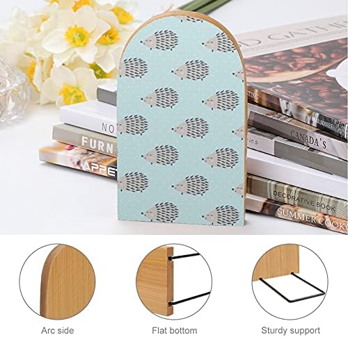 Slatki jež knjiga završava za police drveni držač za knjige za teške knjige razdjelnik moderni dekorativni 1 par