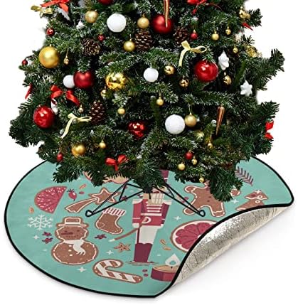 Cupada Lijep orah kolačići božićne prostirke drveća vodootporna suknja, božićni snjegović Xmas stalk stalka za ladicu mat podne zaštitni jastuk za odmor za odmor 28.3in