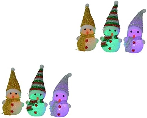 OSALADI 6 kom Božić up Night i snjegović vremena Crystal Mini upotreba boja figurica Corlor za lampu