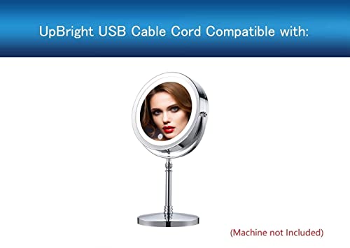 UPBRIGHT USB kabl za punjenje punjač kabl za napajanje kompatibilan sa IBRIGHTSO profesionalno Osvijetljeno ogledalo za šminkanje 7 inča 2-Sided 1x/7X uvećavajuće ogledalo za ispraznost sa svjetlosnim prekidačem za dodir podesite svjetlinu