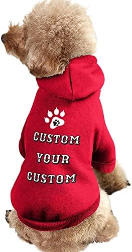 Prilagođena dukserica za pseće mačke, Uradi Sam personalizirani topli Duks s puloverom za kućne ljubimce, kaputi za mačke s kaputom po mjeri, dodajte tekst/sliku & amp; Logo