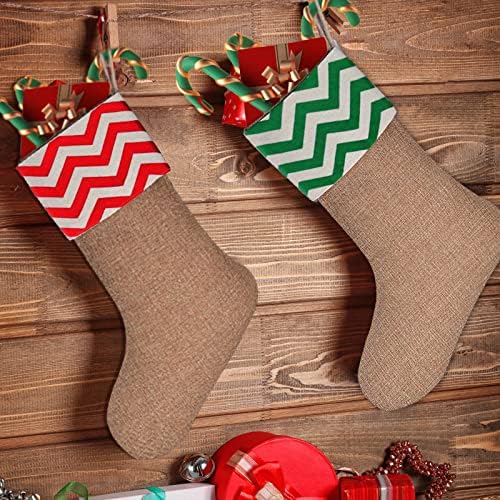 Teemico Burlap Božićne čarape za božićne ukrase Pokloni i dobrota Ručno izrađena projekti