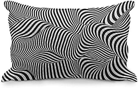 Ambesonne apstraktno nadrealno prekriveno jastuk, digitalni generirani Quirky Zebra uzorak izgleda moderne