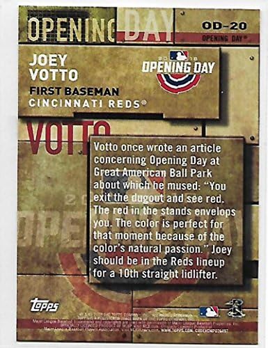 2018 TOPPS MLB Day otvaranja Crna OD-20 Joey Votto Cincinnati Reds