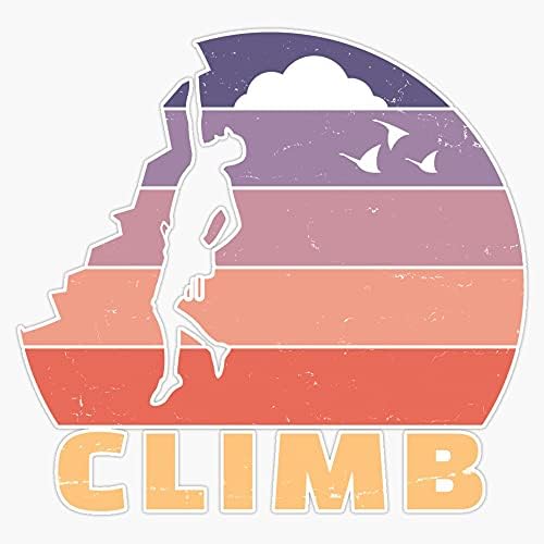 Retro Sunset Climber | Bouldering & Rock Penjanje naljepnica zabojke naljepnica Vinil Decal 5