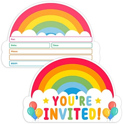 Pozivnica za rođendan Rainbow - Dečija party slavlja - 30 kartica sa 30 koverta