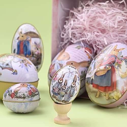 Hemoton okrugla poklon kutija 6pcs uskršnja jaja bombona za uskrsnu jajetshell limenka za jajet
