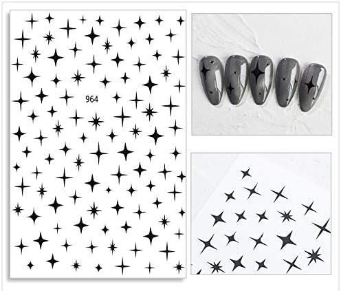 6 listova 3D Star Nail Art naljepnice naljepnice luksuzne Nail Art potrepštine samoljepljivi dizajnerska