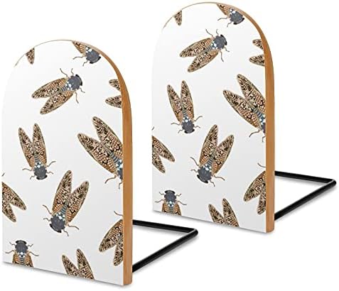 Ljeto Cicada knjiga završava za police drvena Bookends držač za teške knjige šestar moderni dekorativni 1 par
