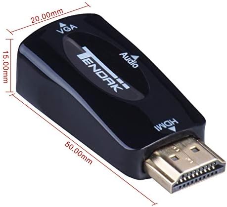 Tendak pozlaćeni Active HD 1080p HDMI do VGA pretvarač adapter dongle sa 3,5 mm audio za laptop PC