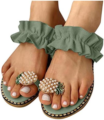 Papuče za žene djevojke uske boemske biserne casual cipele papuče na plaži Sandale ženske sandale s