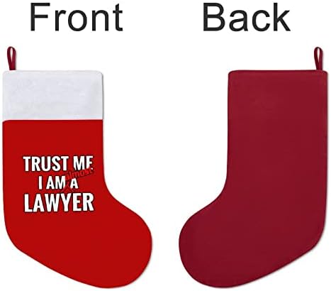 Vjeruj mi da sam gotovo advokat božićne čarape crveni baršunasti s bijelim kesicama bombona xmas ukrasima