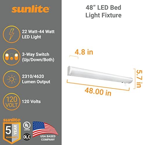 Sunlite 49110-su LED linearno 48 svjetlo za krevet, 22W-44w, 3-smjerna komutacija , 2310/4620 lumena, 50.000